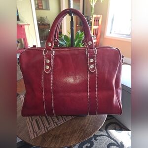 I Medici Italian Red Leather Satchel